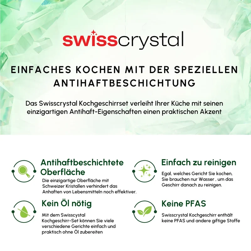 Karaca Swiss Crystal 20 cm Induktions Tiefe Bratpfanne, Creamy