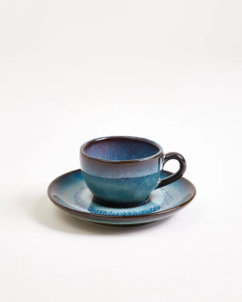 Madeira Espressotasse & Espressountertasse classic grünblau