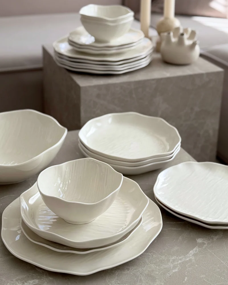 Cermico White Geschirr Set 27-teilig