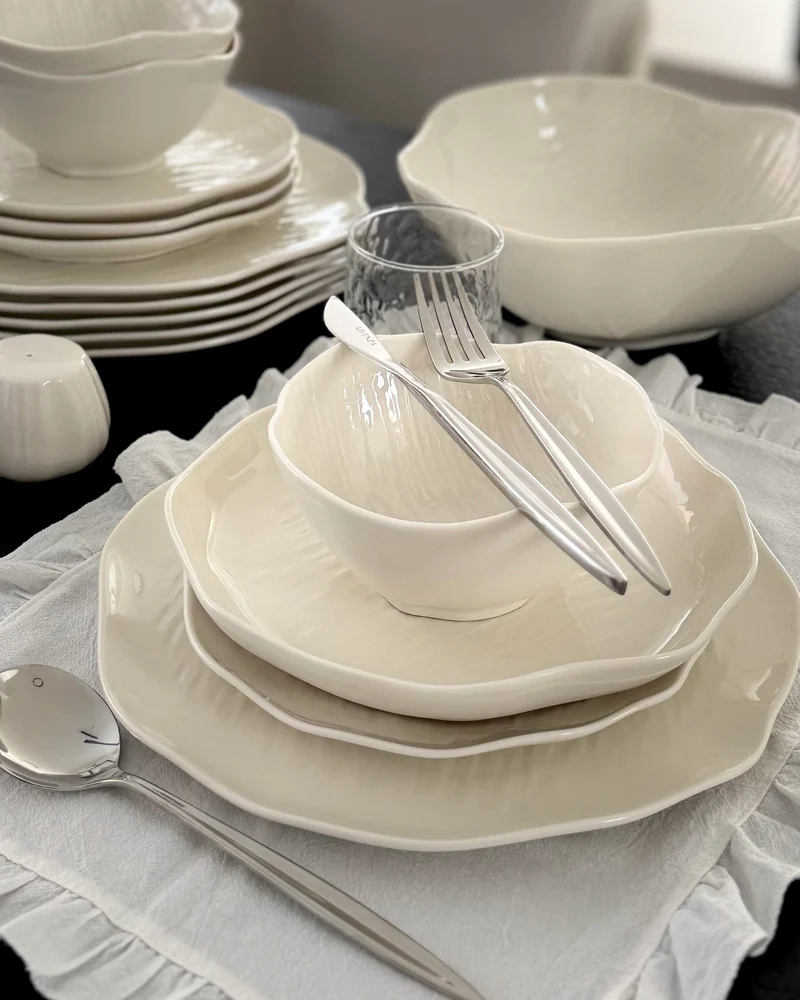 Cermico White Geschirr Set 27-teilig