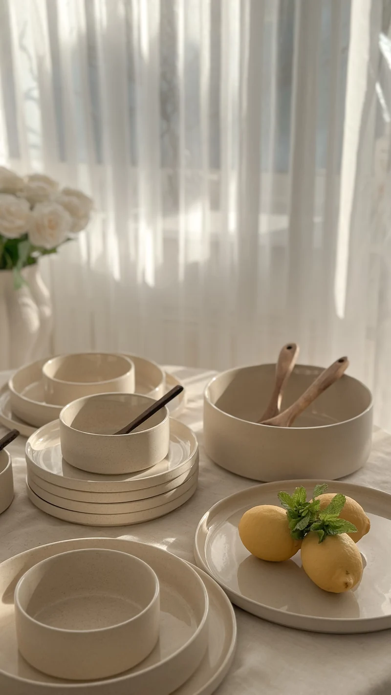 Granit Beige Teller-Set 25-teilig