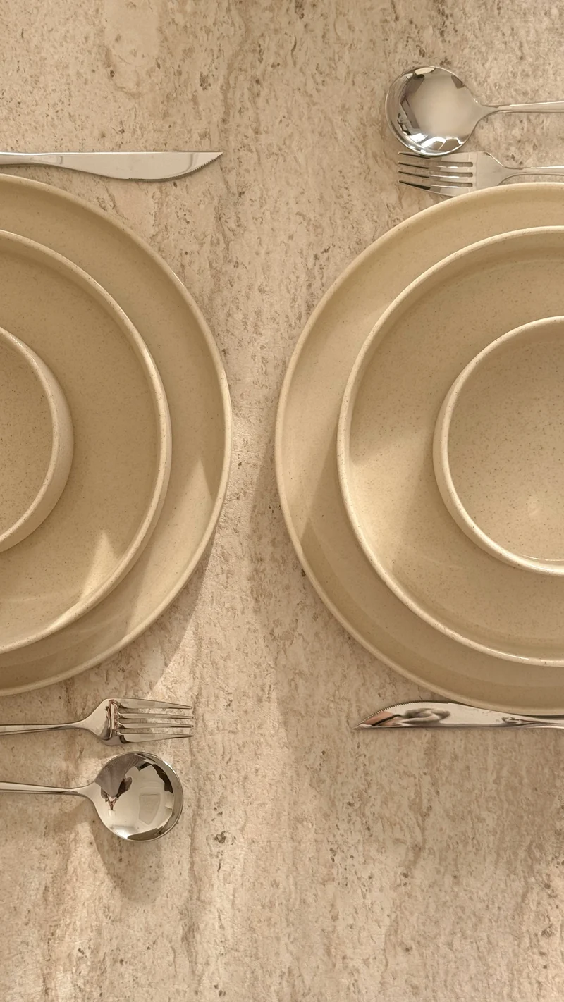 Granit Beige Teller-Set 25-teilig