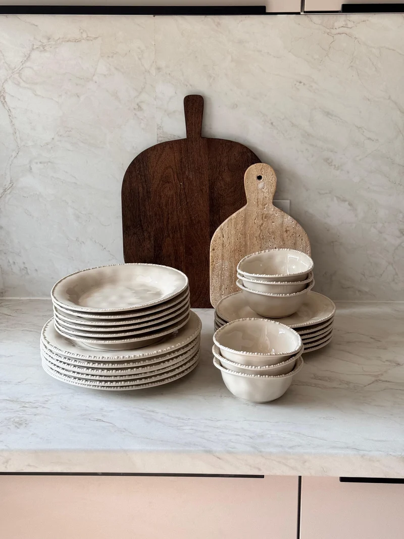 Pearl Teller-Set Beige 27-teilig