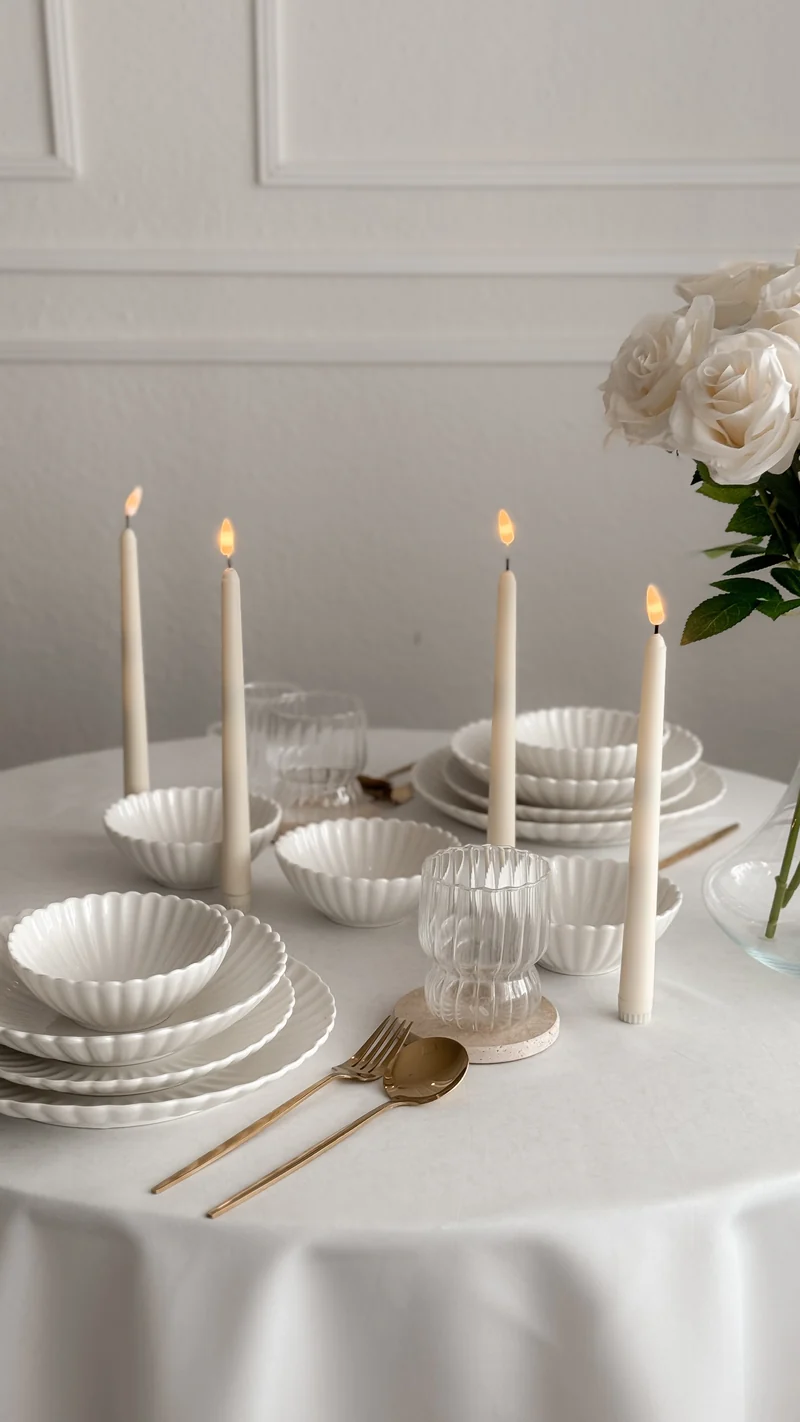 Lotus White Flower Teller-Set