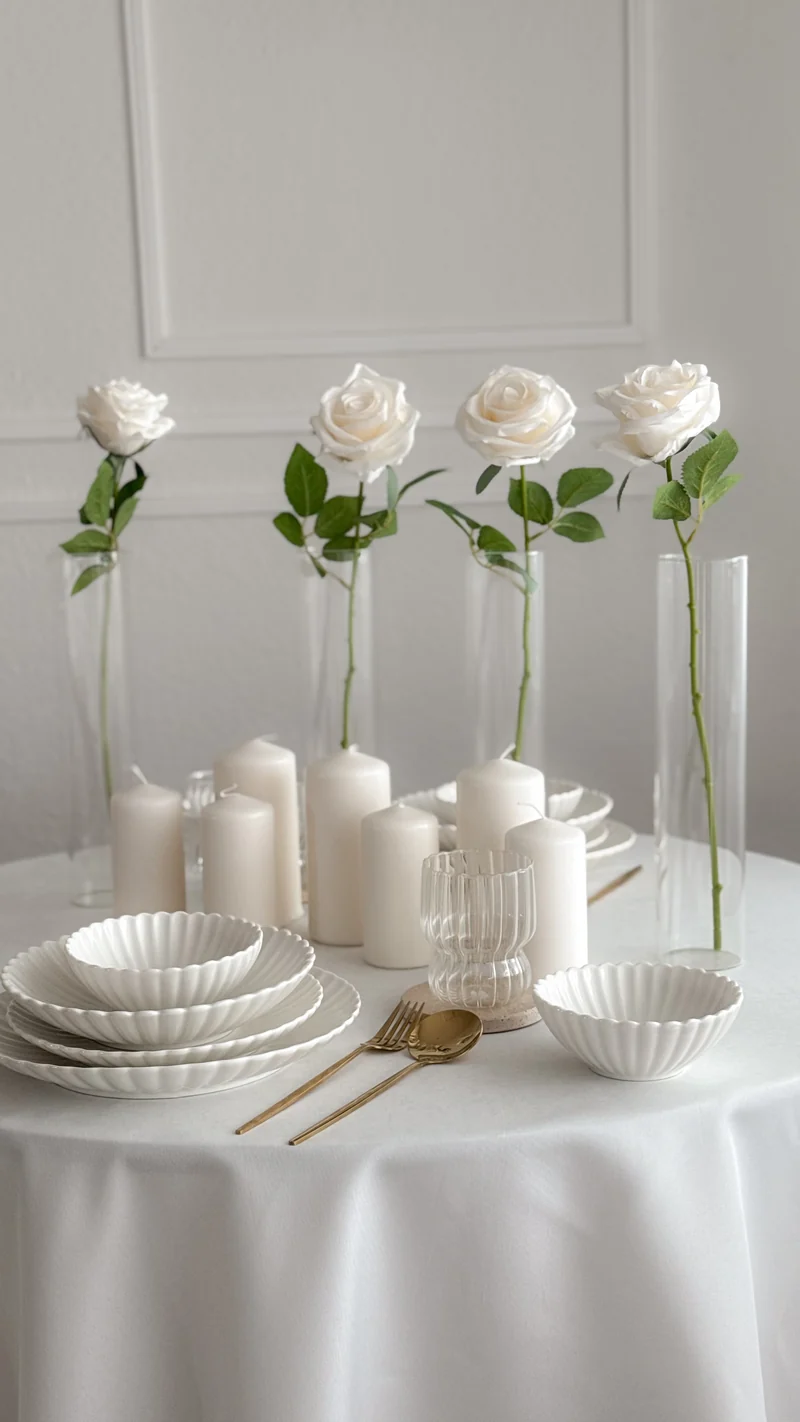 Lotus White Flower Teller-Set
