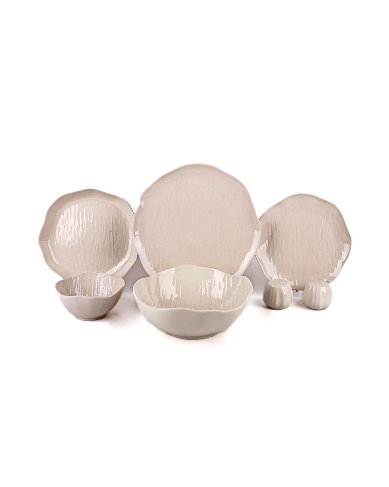 Cermico Beige Geschirr Set 27-teilig