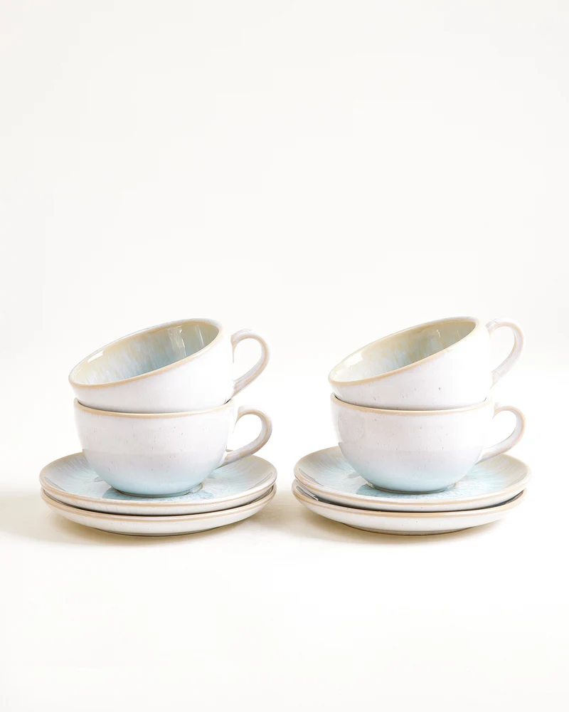 Areia Cappuccinotasse & Untertasse klein classic azur 4er-Set