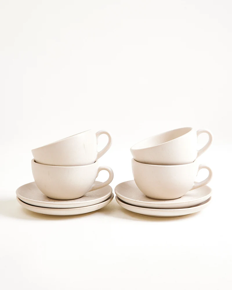 Sintra Cappuccinotasse & Untertasse klein classic sand 4er-Set