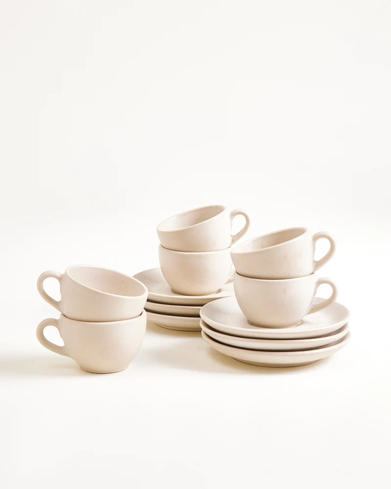 Sintra Espressotasse & Espressountertasse classic sand 6er-Set