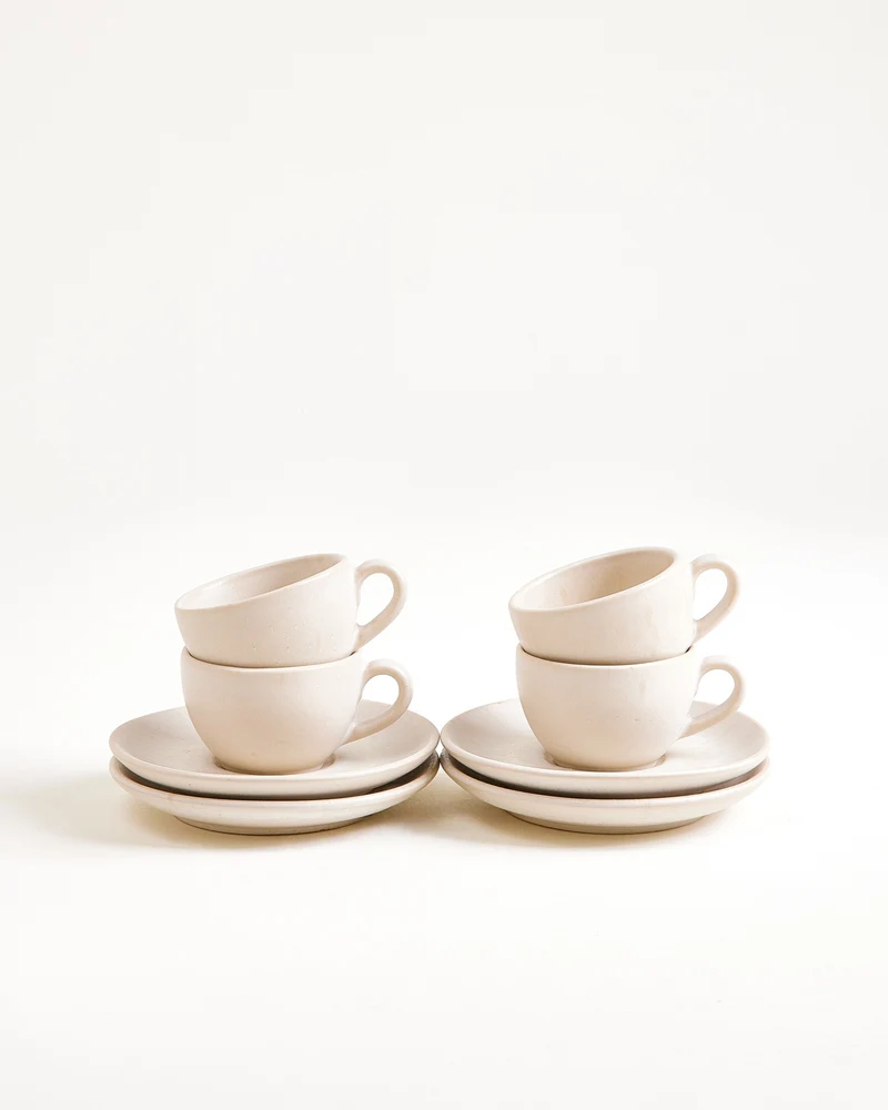 Sintra Espressotasse & Espressountertasse classic sand 4er-Set