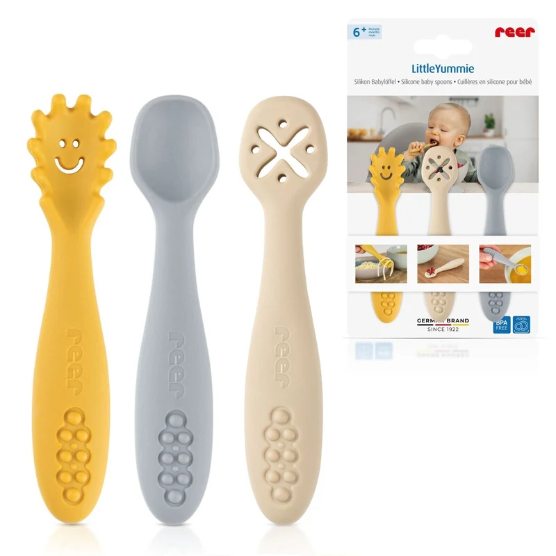 reer Little Yummie Silikon Babylöffel 3er Set geeignet ab 6 Monaten