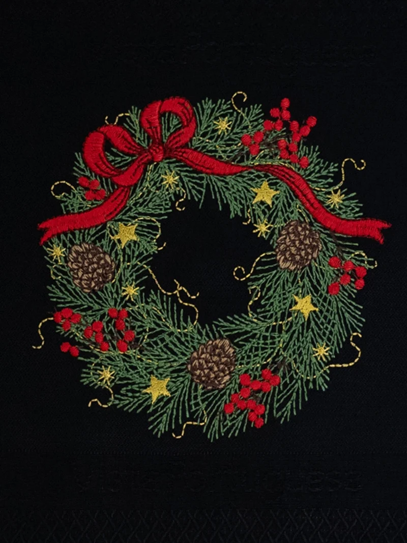 Vista Portuguese Geschirrtuch Advent Wreath schwarz 50x70cm