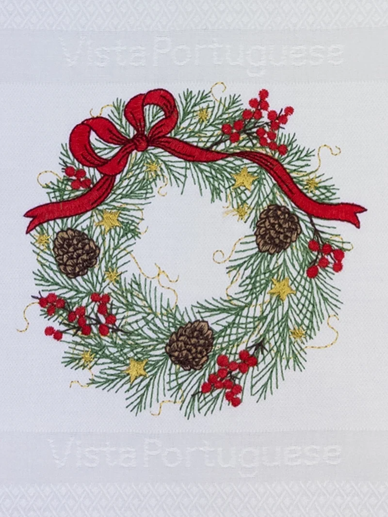 Vista Portuguese Geschirrtuch Advent Wreath weiß 50x70cm