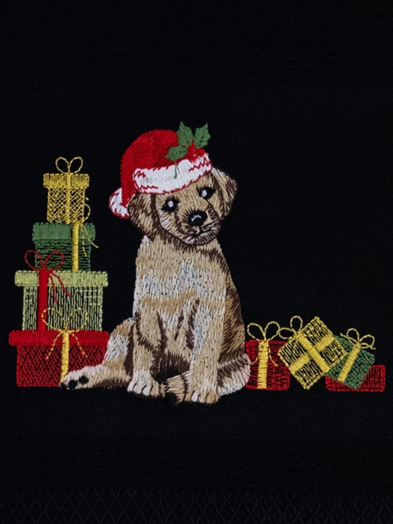 Vista Portuguese Geschirrtuch Christmas Dog schwarz 50x70cm