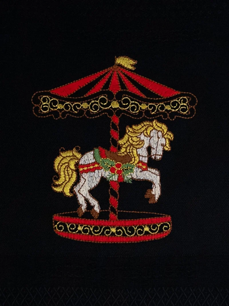 Vista Portuguese Geschirrtuch Carousel schwarz 50x70 cm