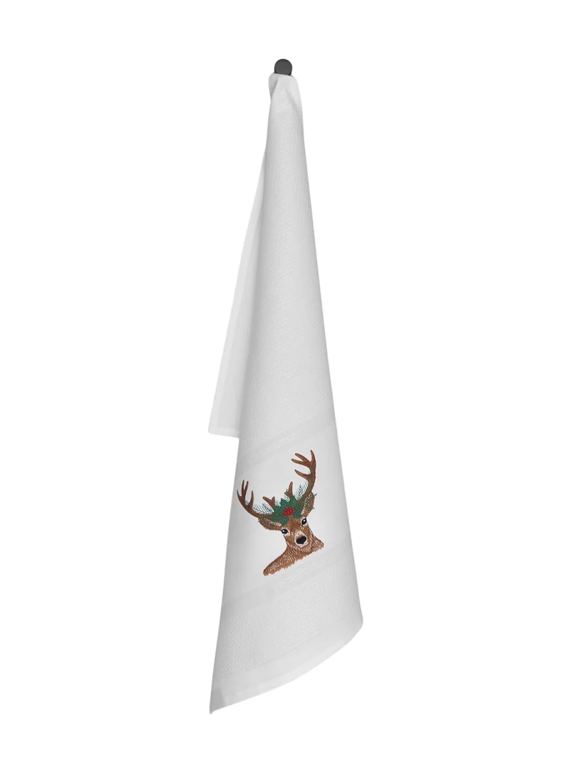 Vista Portuguese Geschirrtuch Christmas Deer Pine weiß 50x70cm