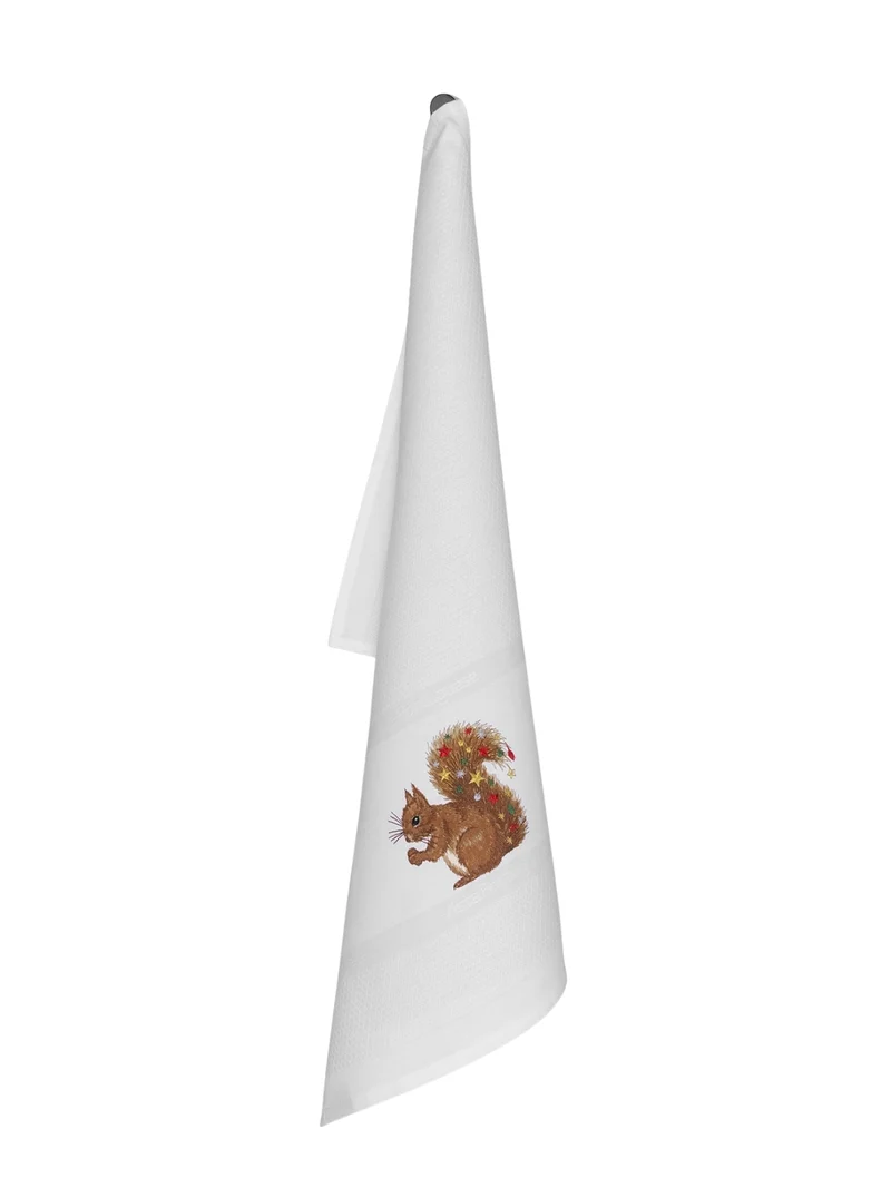 Vista Portuguese Geschirrtuch Christmas Sqirrel weiß 50x70cm