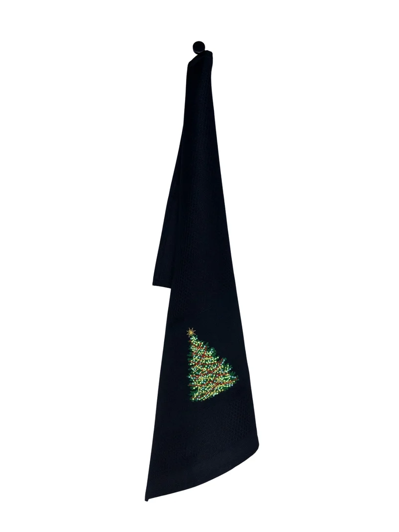Vista Portuguese Geschirrtuch Christmas Tree schwarz 50x70cm