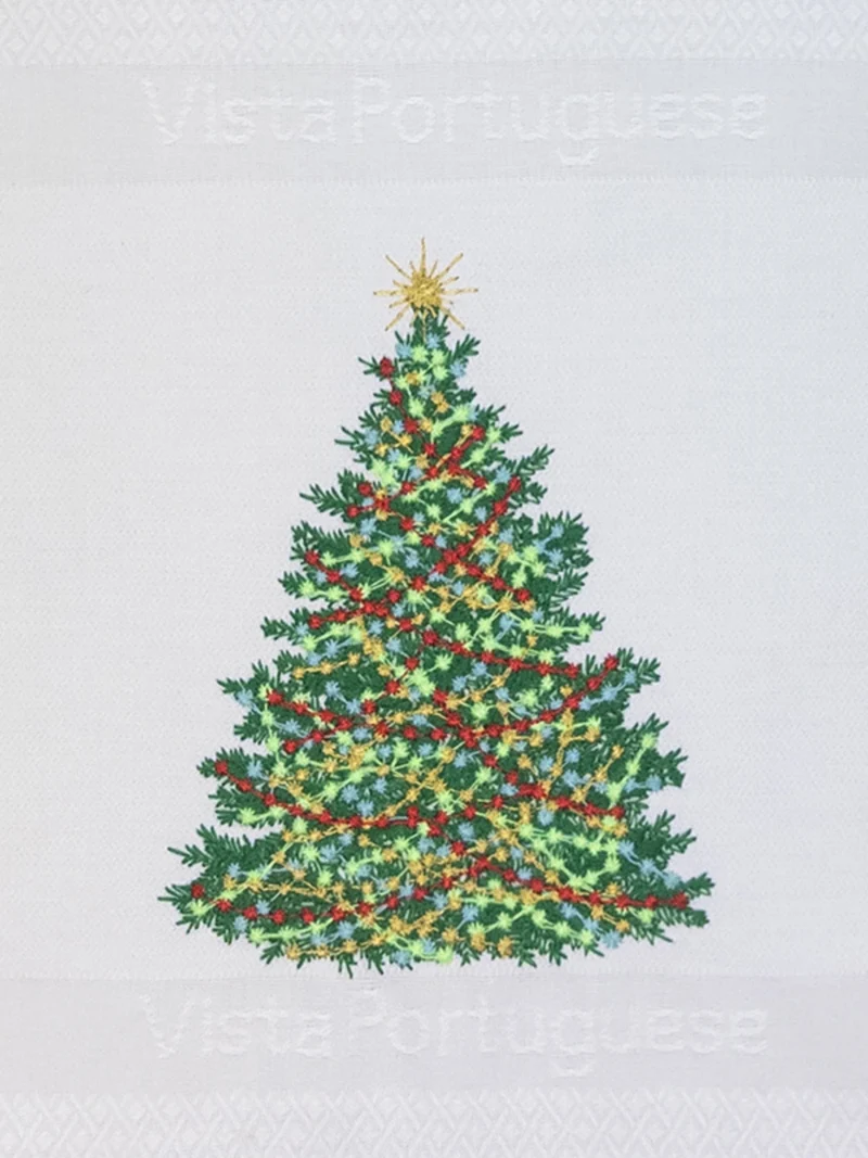 Vista Portuguese Geschirrtuch Christmas Tree weiß 50x70 cm