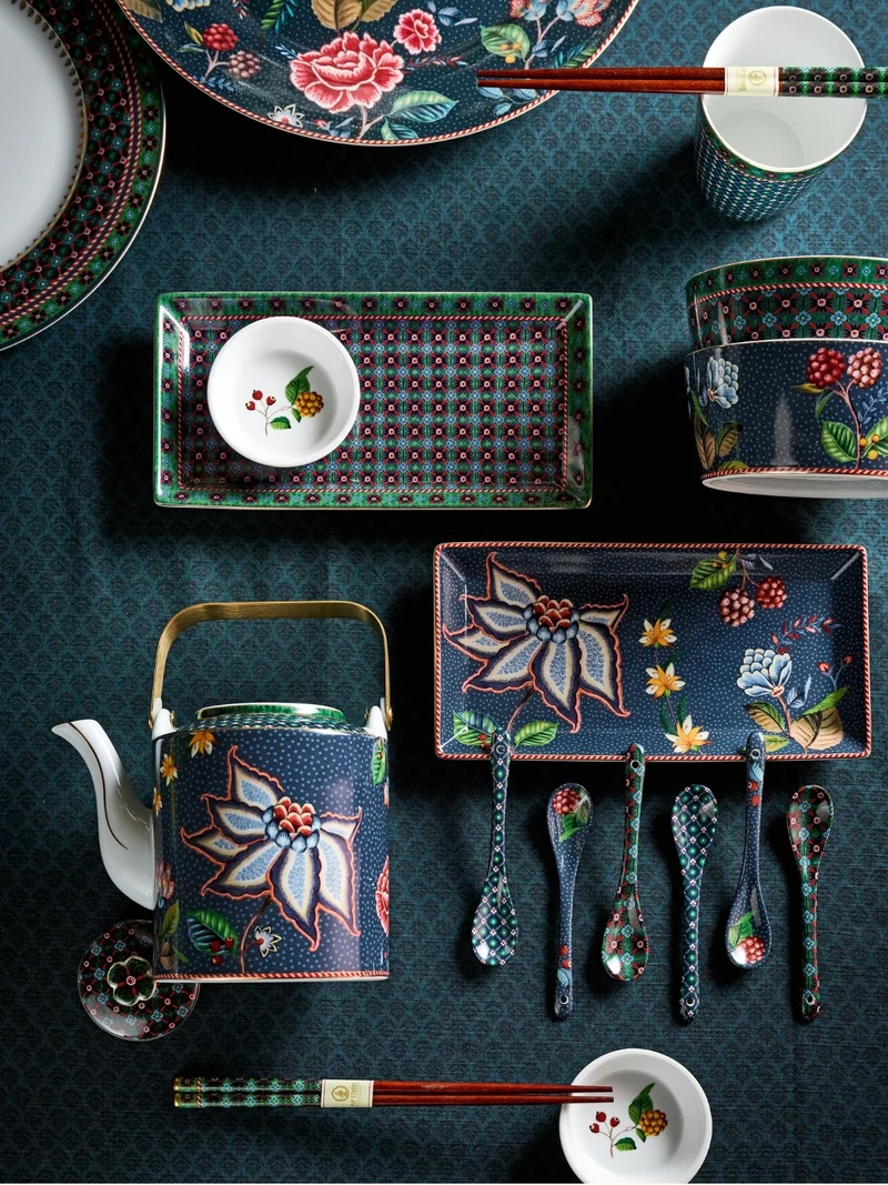 PIP STUDIO Berry Blues Oriental Geschenkset Schalen blau 12cm 4tlg