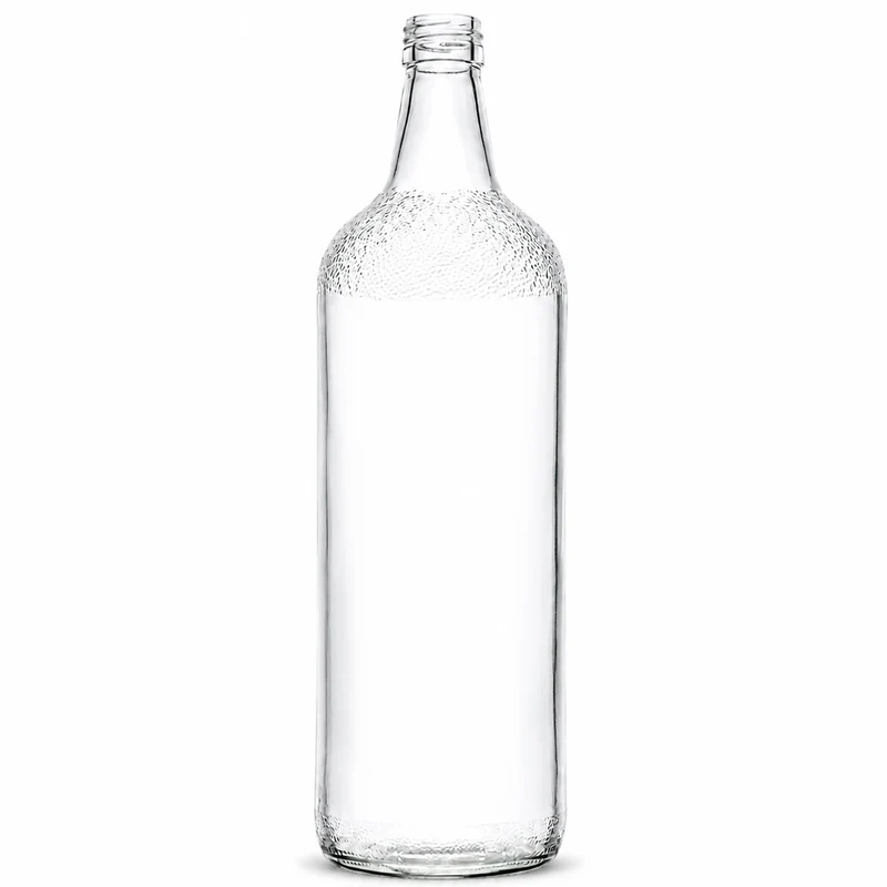 Kurzhalsflasche 1,0 l Weiß PP 28 geeist