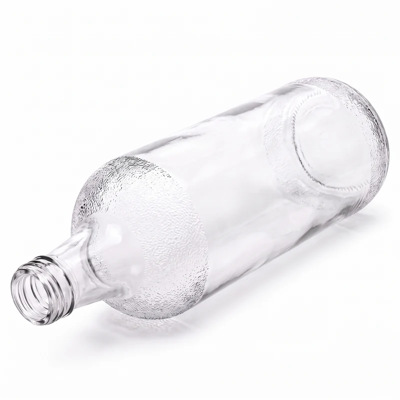 Kurzhalsflasche 1,0 l Weiß PP 28 geeist