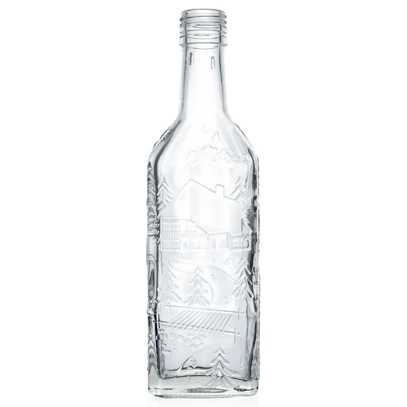 Kirschwasserflasche 0,35 l 31,5 d Schwarzwald-Motiv