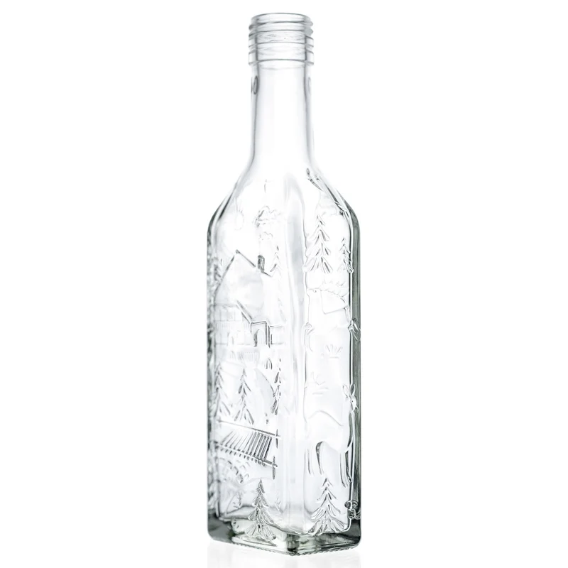 Kirschwasserflasche 0,35 l 31,5 d Schwarzwald-Motiv