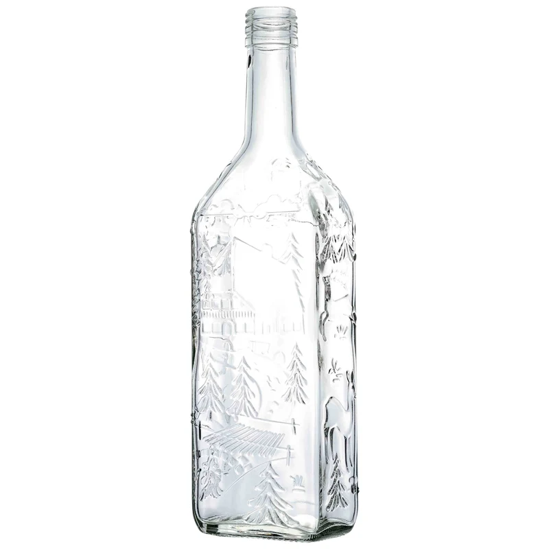 Kirschwasserflasche 0,7 l 31,5 d Schwarzwald-Motiv