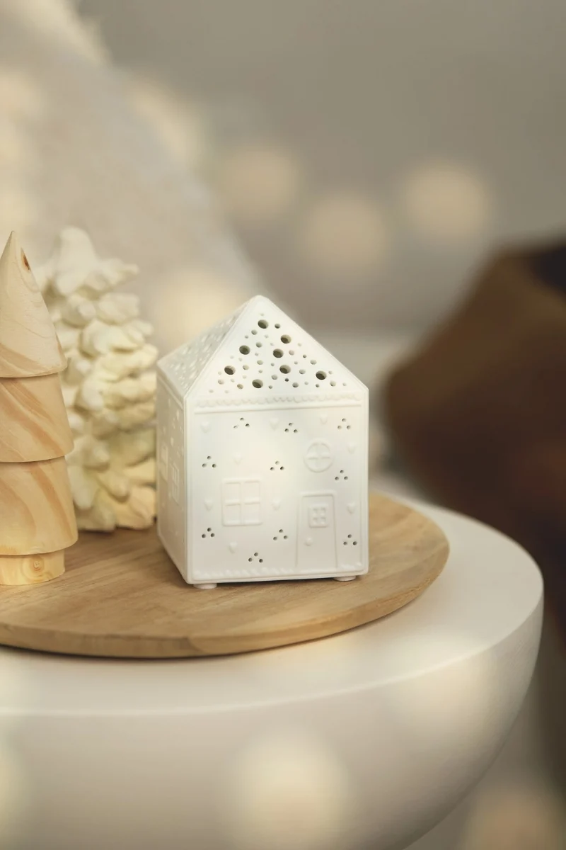 räder LED Lichthaus Lebkuchen weiß 12cm