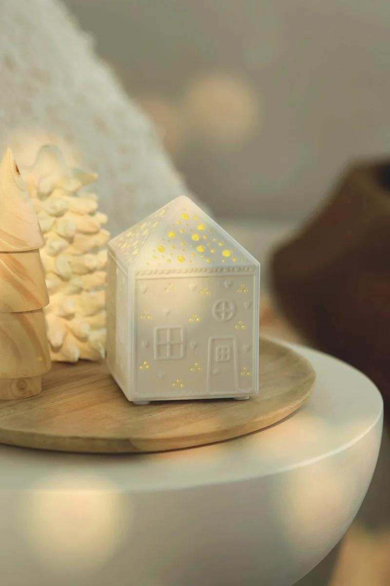 räder LED Lichthaus Lebkuchen weiß 12cm