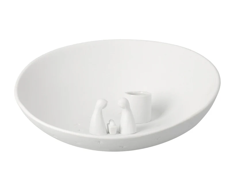 räder Kerzenschale Krippe groß weiß 19cm
