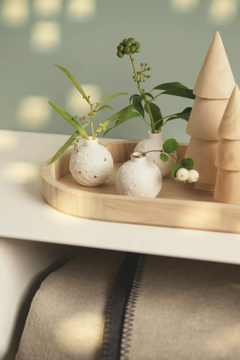 räder Vase Winterkugel weiß Set3