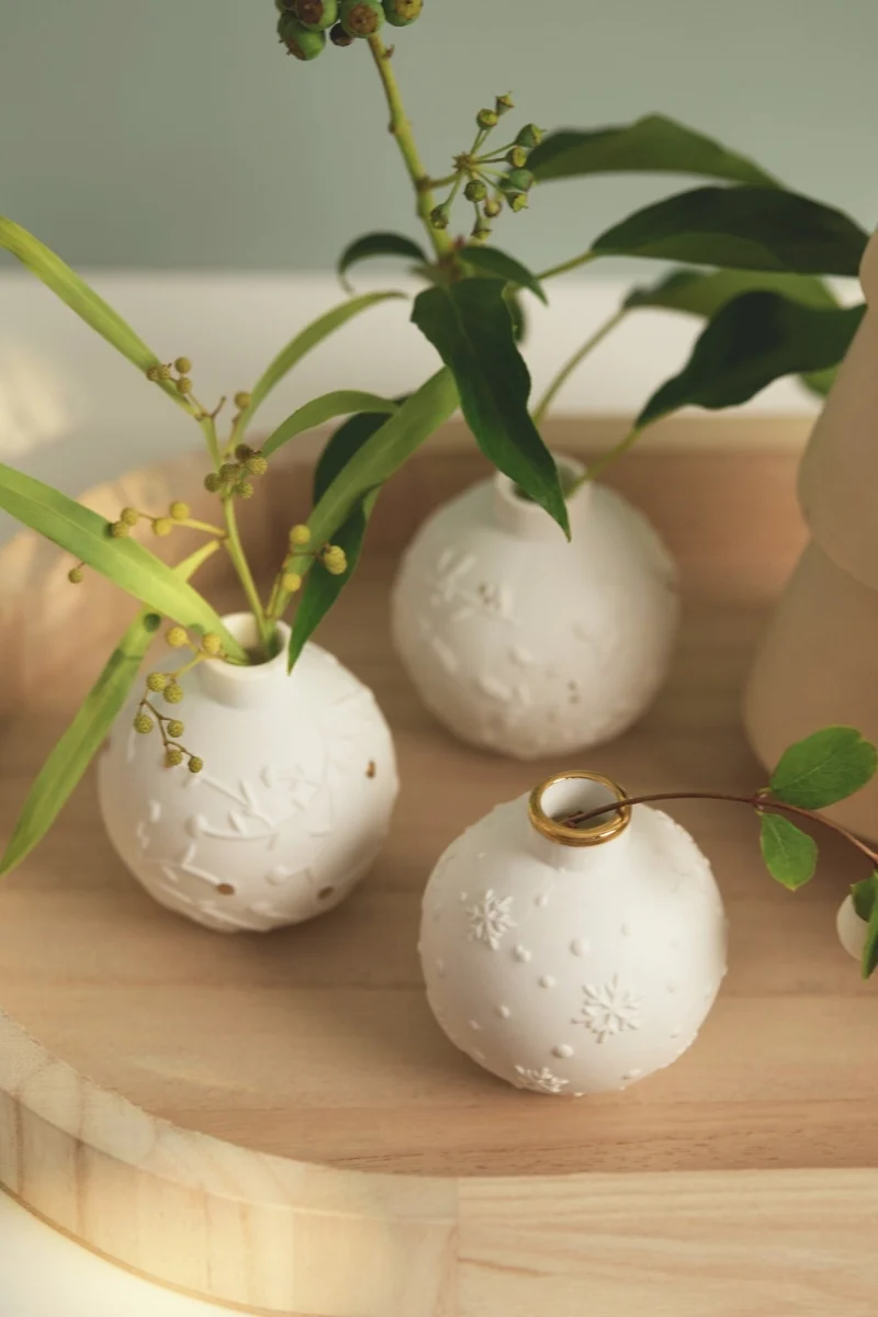 räder Vase Winterkugel weiß Set3