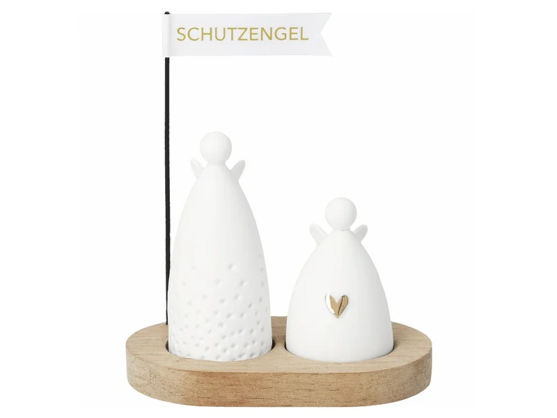räder Weihnachtsgruß Schutzengel weiß 8cm Set3