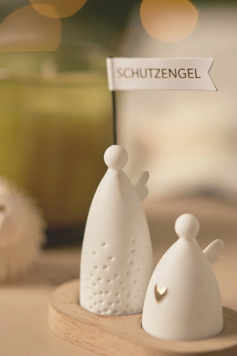 räder Weihnachtsgruß Schutzengel weiß 8cm Set3