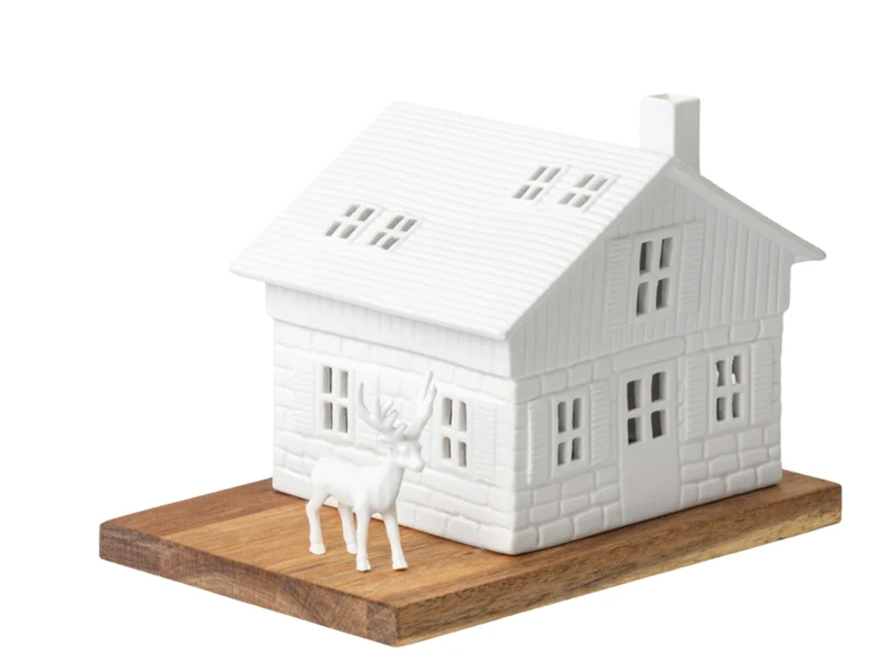 räder Lichthaus Skihütte weiß 13cm