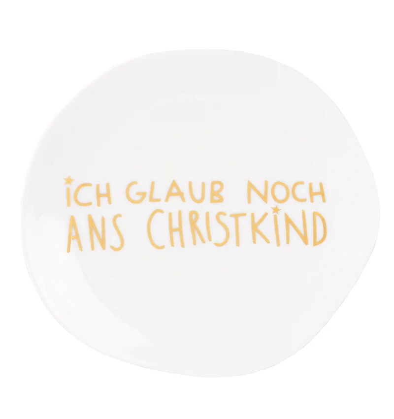 räder Weinachtsteller Ich glaub noch ans Christkind weiß 13,5cm