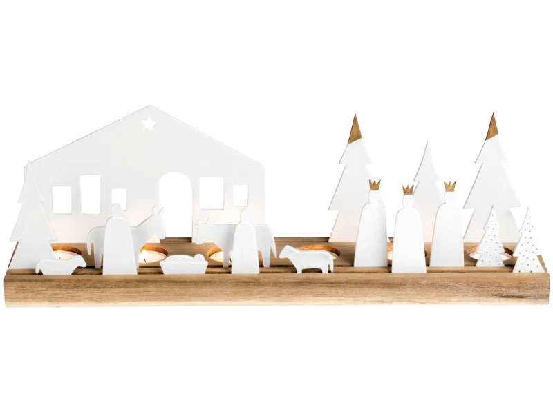 räder Lichtobjekt Krippe weiß 45x9,5cm
