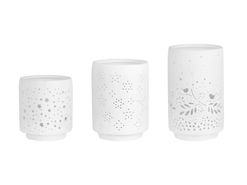 räder Teelichthalter weiß Set3