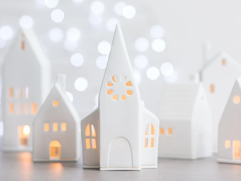 räder Lichthaus Kirche weiß 23cm