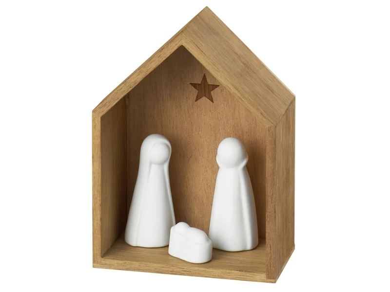 räder Kleine Krippe mit Porzellanfiguren weiß 12cm