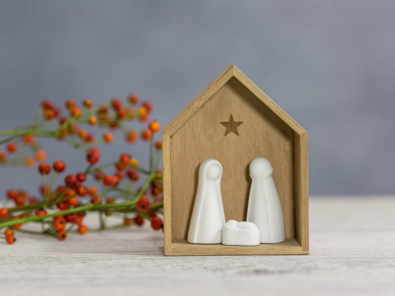 räder Kleine Krippe mit Porzellanfiguren weiß 12cm