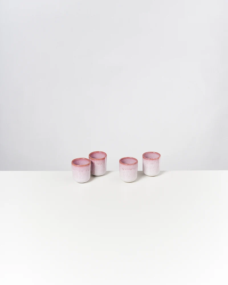 Copa Alto Espressobecher rosa weiß 4er-Set