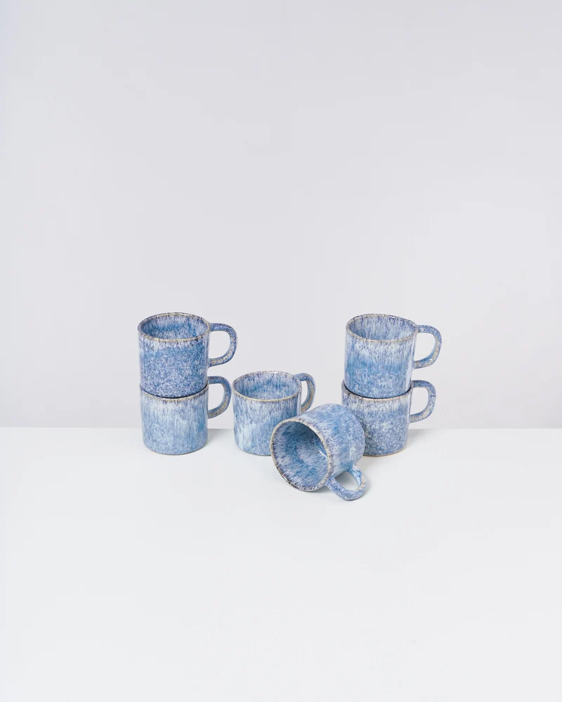 Cordoama Tasse klein modern blau 6er-Set