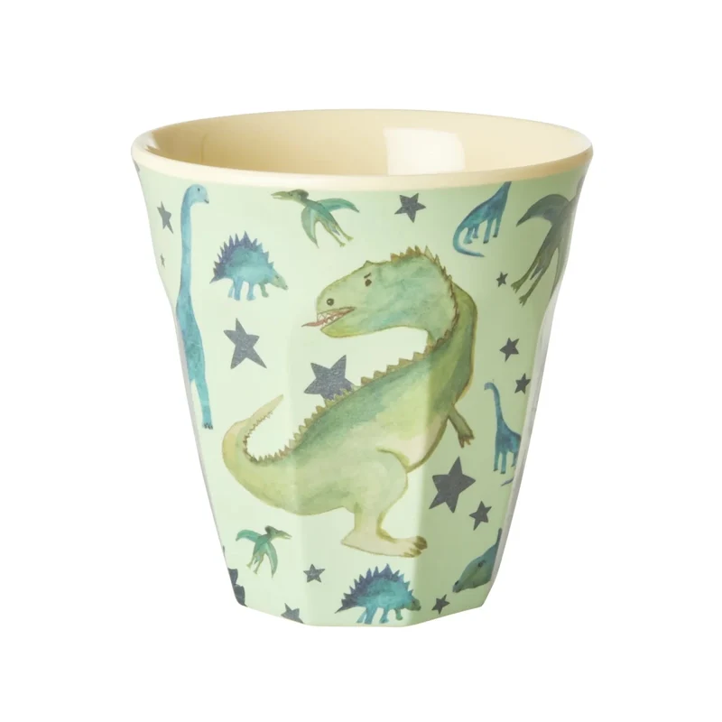 rice mittelgroßer Kinderbecher Salbeigrün – Dino