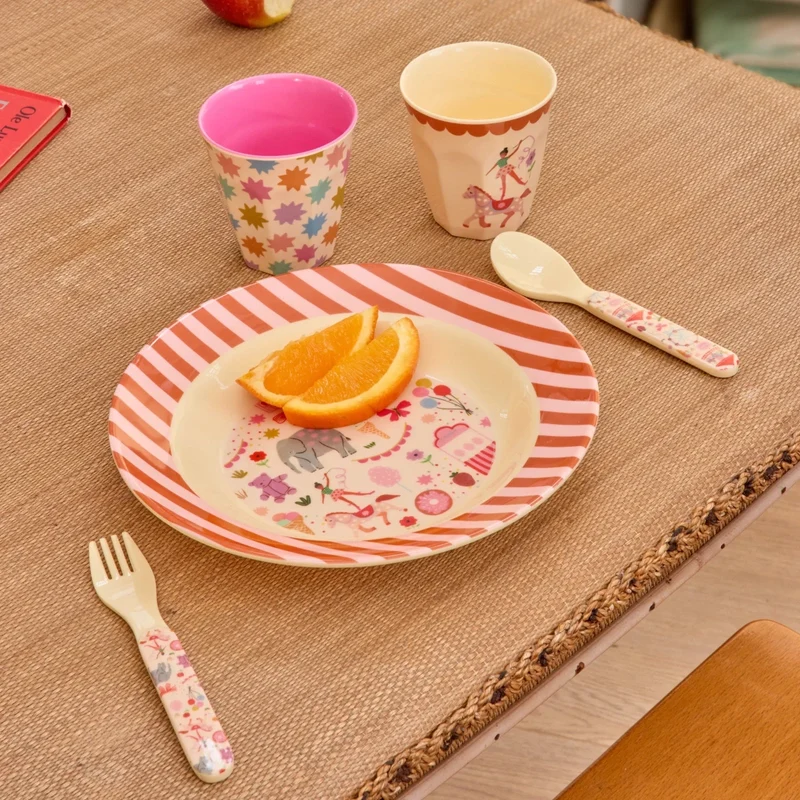 rice Babylöffel und Gabel Fun Fair Pink