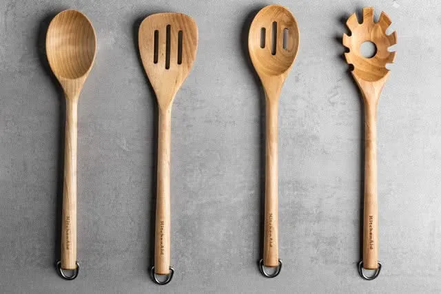 KitchenAid Gemüselöffel Core Birkenholz 34 cm - Holzlöffel Küchenutensil