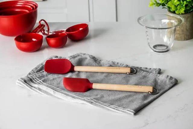 KitchenAid Spatelset Core Kaiserrot Birkenholz 2-teilig - Kochspatel Antihaft