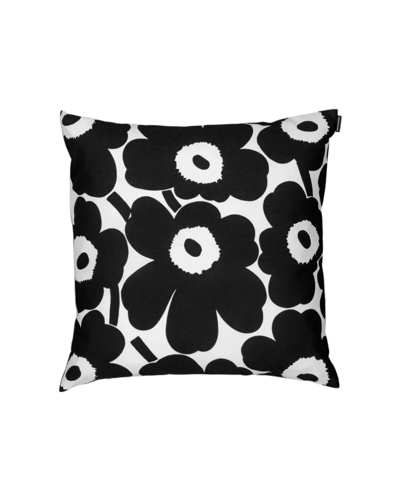 Pieni Unikko Schwarz Kissenbezug mit Blumen-Design